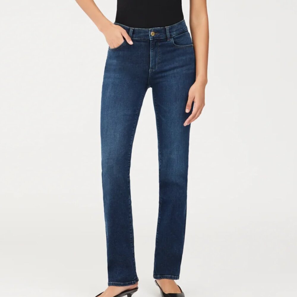 Dl1961 Dark Blue Mara High Rise Instasculpt Straight Jeans Size 29